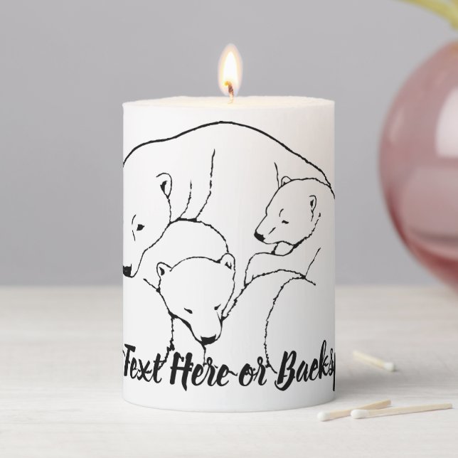 Polar Bear Candles Custom Bear & Cub Art Candles (In Situ)