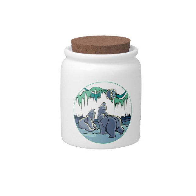 Polar Bear Candy Jar Kid's Arctic Art Bear Gifts (Front)