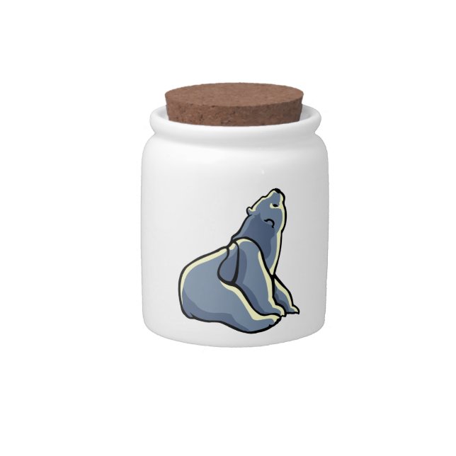 Polar Bear Candy Jar Kid's Arctic Art Bear Gifts (Front)