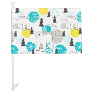 Polar bear car flag