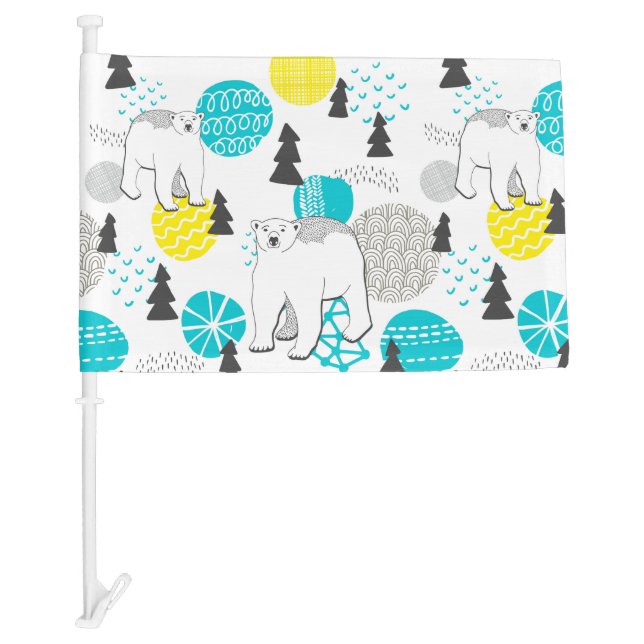 Polar bear car flag (Front)