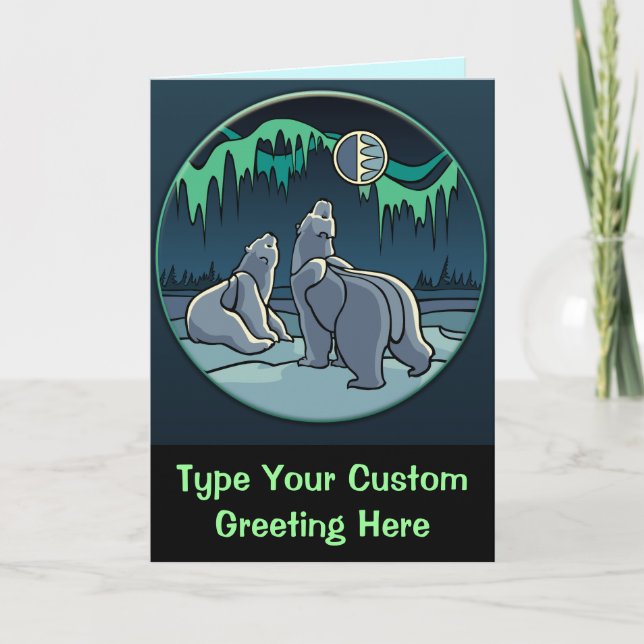 Polar Bear Card Custom Cards Wildlife Art Card (Front)
