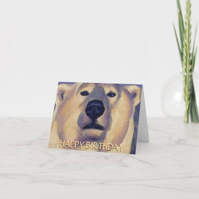 Polar Bear Card Personalize Polar Bear Art Card (Front)