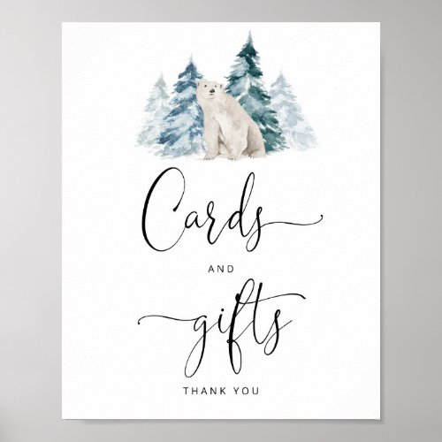 Polar bear cards and gifts poster