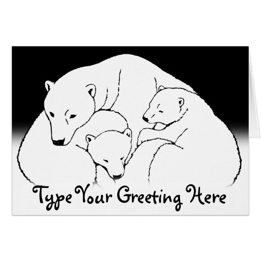 Polar Bear Cards Personalized Baby Bear Cards (Front Horizontal)