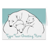 Polar Bear Cards Personalized Baby Bear Cards (Front Horizontal)