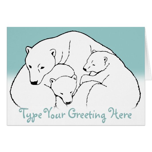 Polar Bear Cards Personalized Baby Bear Cards (Front Horizontal)