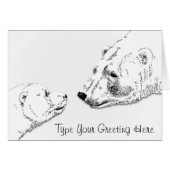 Polar Bear Cards Personalized Bear Art Card (Front Horizontal)