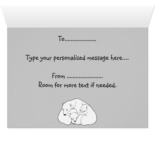 Polar Bear Cards Personalized Bear Greeting Cards (Inside Horizontal (Bottom))
