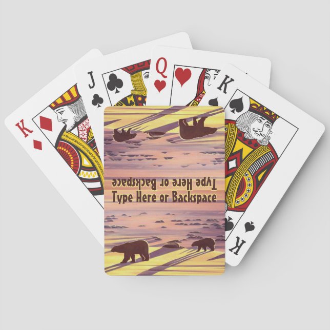 Polar Bear Cards Personalized Bear Playing Cards (Back)