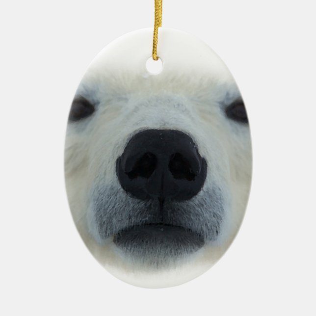 Polar Bear Ceramic Ornament (Front)