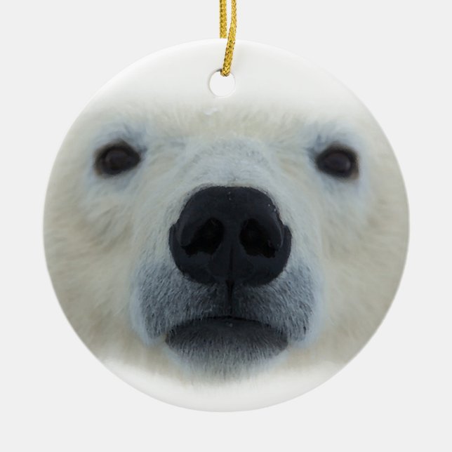 Polar Bear Ceramic Ornament (Front)
