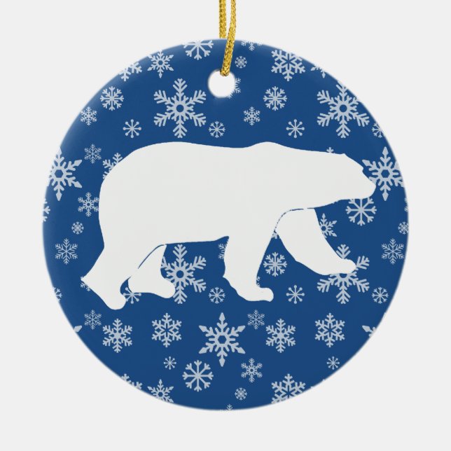Polar Bear Ceramic Ornament (Front)