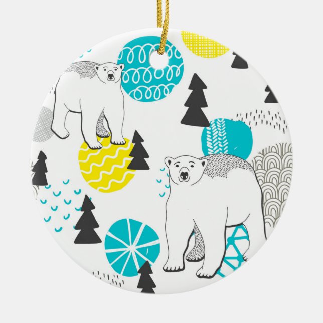 Polar bear ceramic ornament (Front)