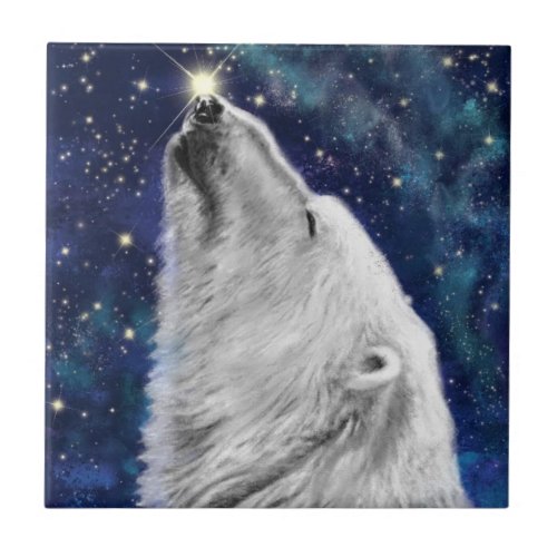 Polar Bear Ceramic Tile _ Painting