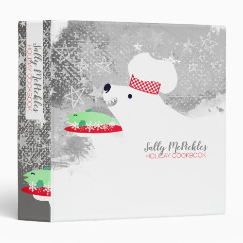 Polar bear chef holiday cookbook recipe binder