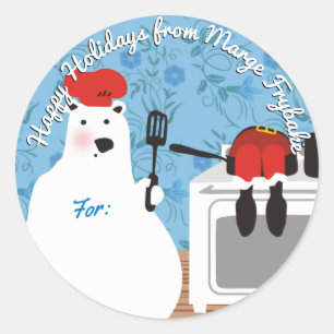 polar bear chef Santa from the kitchen of sticker