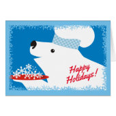 polar bear chef serving snowflakes Christmas (Front Horizontal)