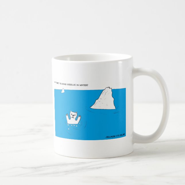 Polar bear chemistry joke coffee mug (Right)
