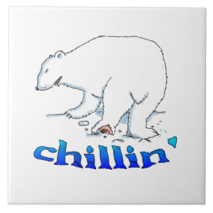Polar Bear Chill large ceramic tile