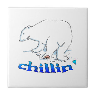 Polar Bear Chill small ceramic tile