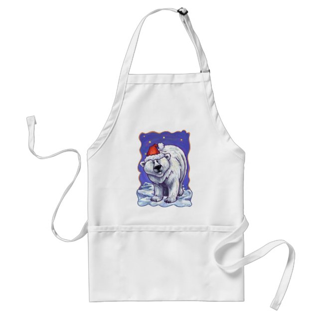 Polar Bear Christmas Adult Apron (Front)