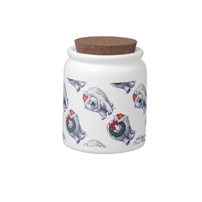 Polar Bear Christmas Candy Jar (Left)