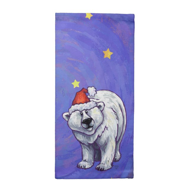 Polar Bear Christmas Cloth Napkin (Half Fold)