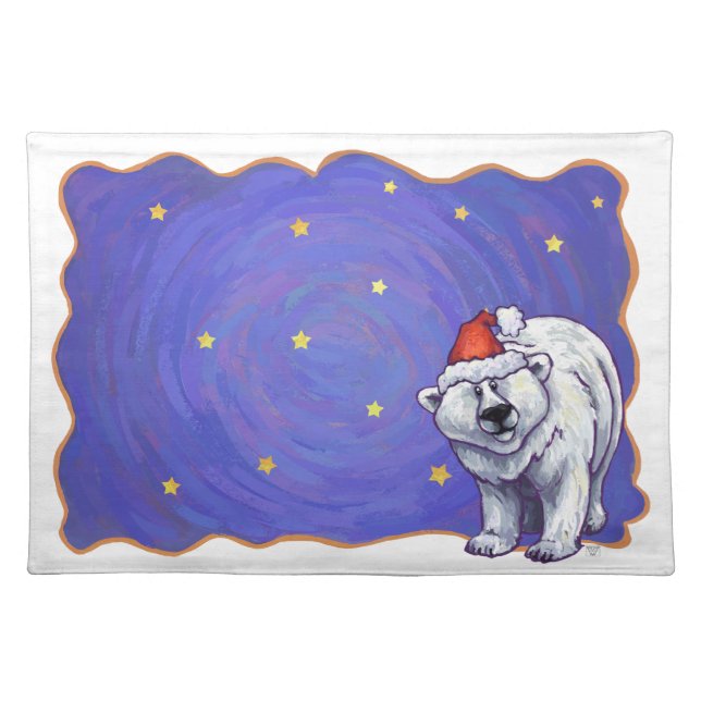 Polar Bear Christmas Cloth Placemat (Front)