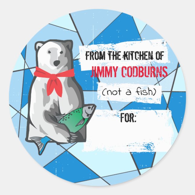 Polar bear Christmas from the kitchen of to from Classic Round Sticker (Front)