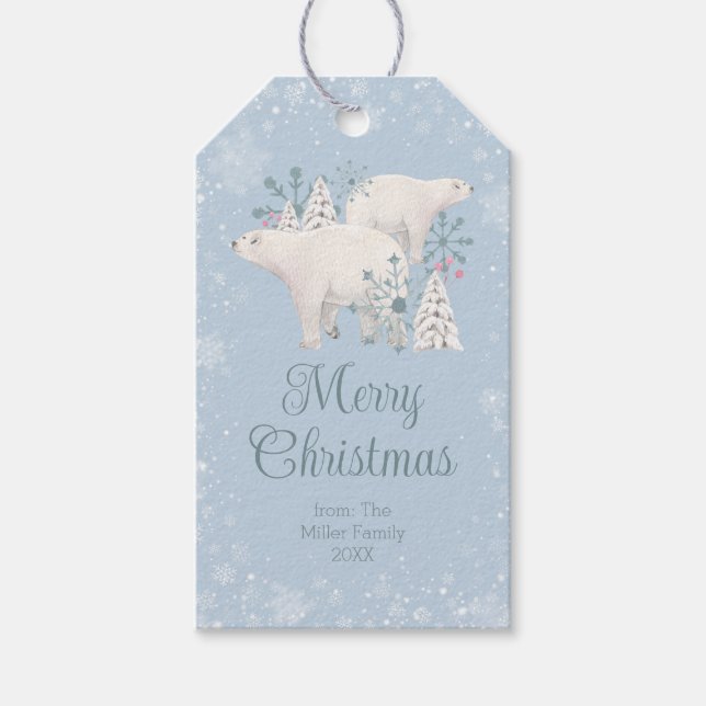 Polar Bear Christmas Gift Tags (Front)