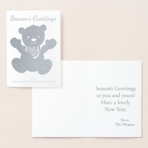 Polar Bear Christmas Greetings Foil Card