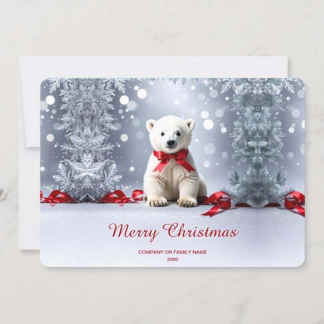 Polar Bear Christmas Holiday Card (Front)