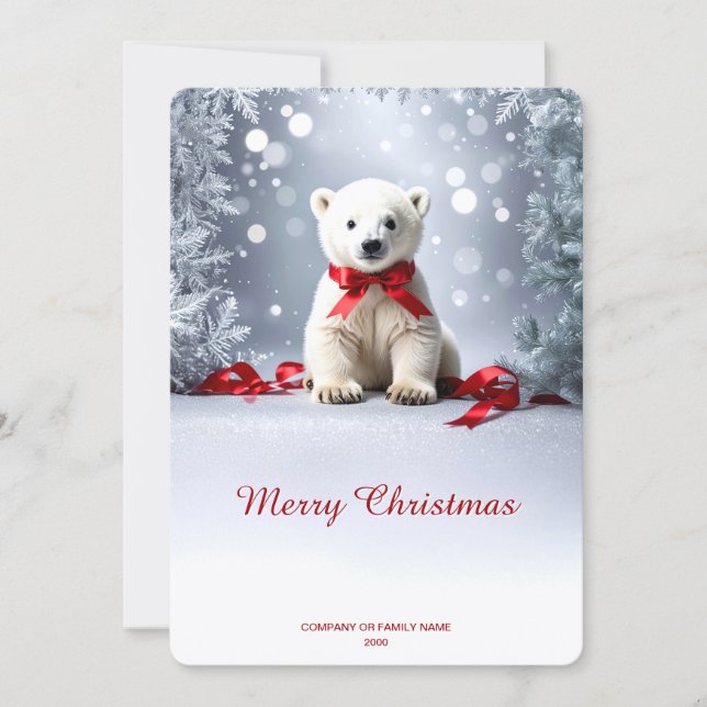 Polar Bear Christmas Holiday Card (Front)