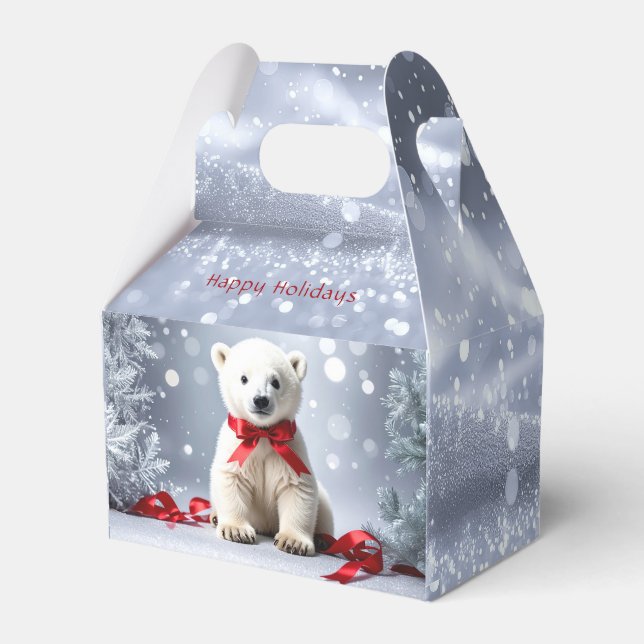 Polar Bear Christmas Holiday Gift Box (Front Side)