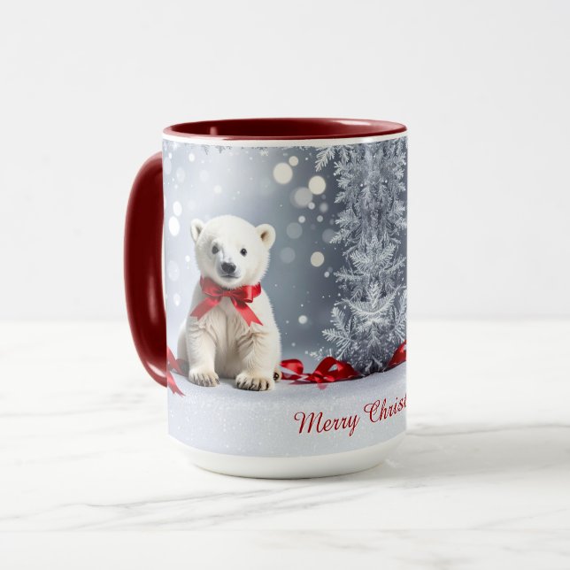 Polar Bear Christmas Holiday Mug (Front Left)