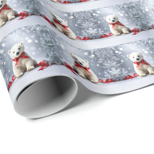 Polar Bear Christmas Holiday Wrapping Paper