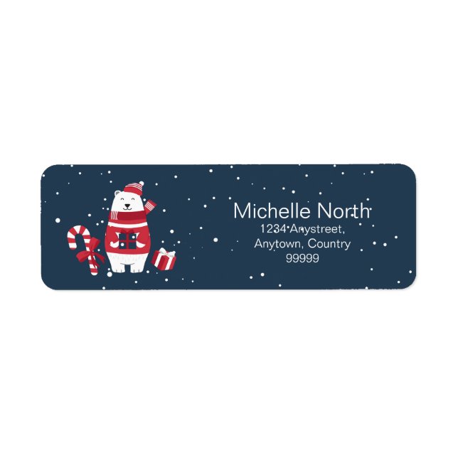 Polar Bear Christmas ID851 Label (Front)