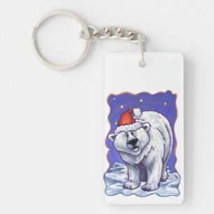 Polar Bear Christmas Keychain