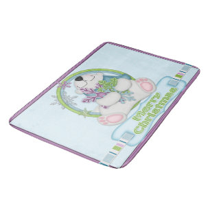 Polar Bear Christmas Kitchen Rug Mat Home Decor
