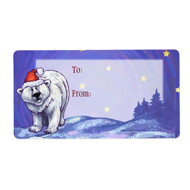 Polar Bear Christmas Label (Front)