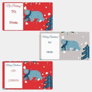 Polar Bear Christmas Name tags Labels