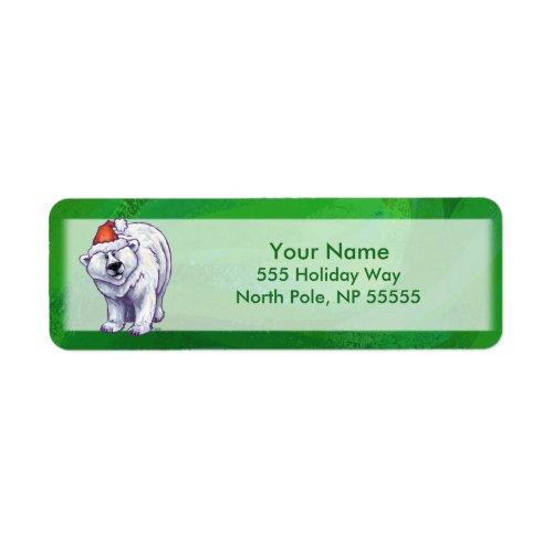 Polar Bear Christmas On Green Label