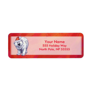 Polar Bear Christmas On Red Label