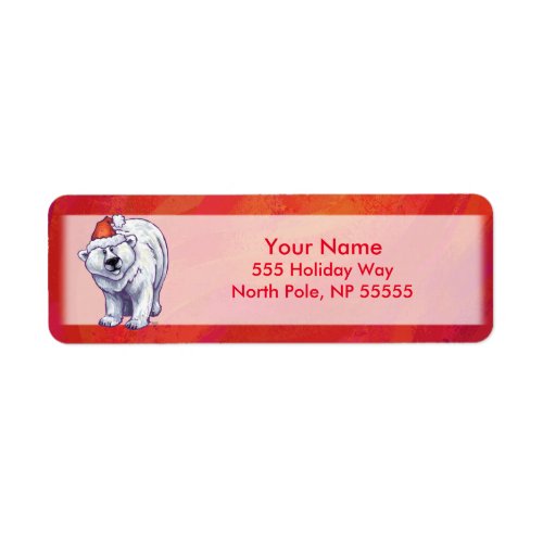 Polar Bear Christmas On Red Label