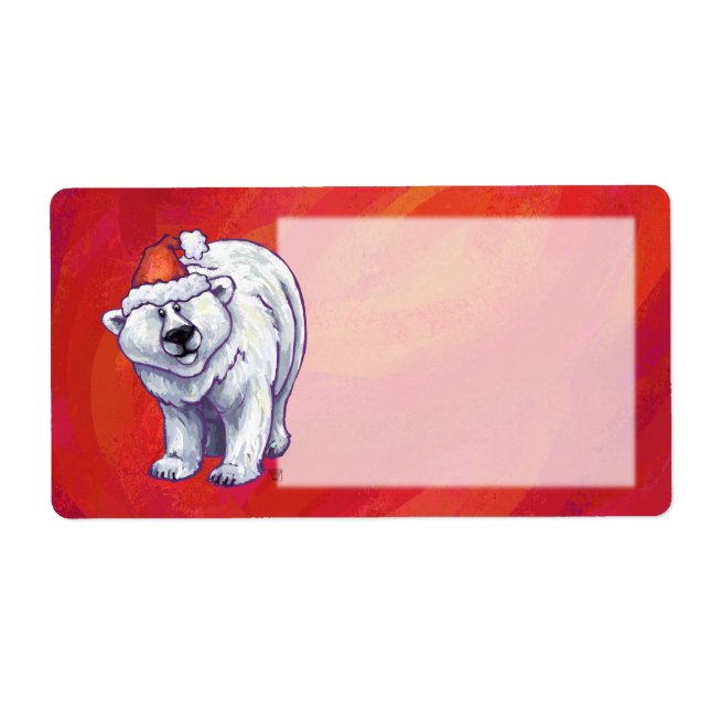 Polar Bear Christmas On Red Label (Front)