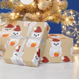 Polar bear Christmas ornament pattern Wrapping Paper