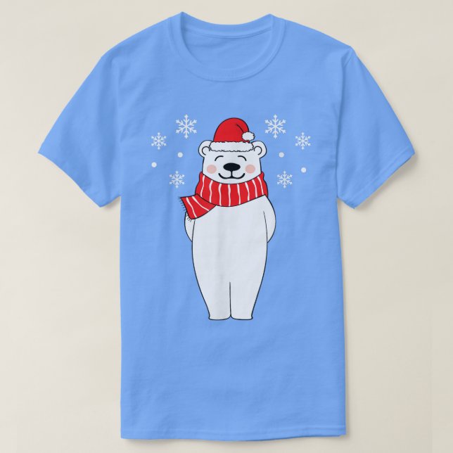 Polar Bear Christmas Pajamas Family Polar Bear In  T-Shirt (Design Front)