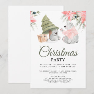 Polar Bear Christmas Party Invitation