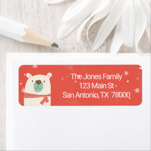 Polar Bear Christmas Return Address Label